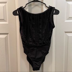 SOLD- Black Velvet Motionwear Leotard